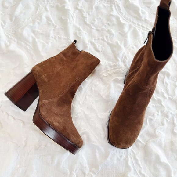 Marc Fisher Marysa Block Heel Platform Bootie Size 11 - Picture 3 of 9